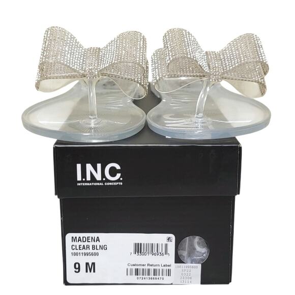 INC INTL Concepts Women Madena Flip Flop Thong Sandals Size US 9M Clear Bling - Picture 6 of 6